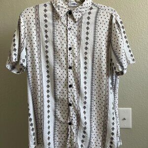 Vintage Retro Button Up Shirt White